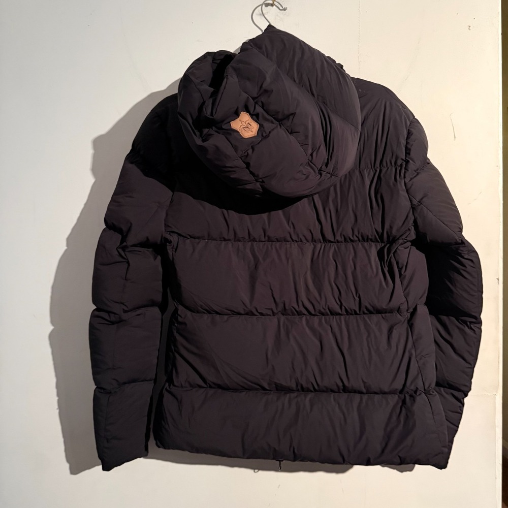Mackage Montreal Large Down Puffer Coat Leather Accents Assymetrical Zipper - Picture 5 of 10